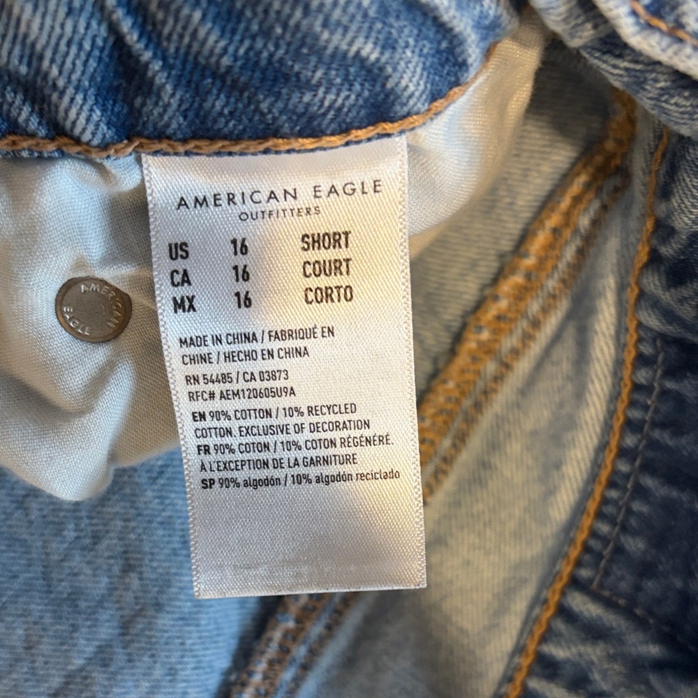 American Eagle Outfitters wide leg frayed hem jeans - Picture 2 of 7